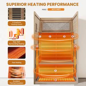 Ambohr US Mini Single Person Indoor Home Use Red Light Therapy Electric Far Infrared Hemlock Sauna Room - Product Image 2