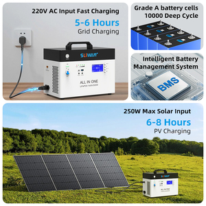 Générateur d'énergie <span class=keywords><strong>portable</strong></span> SLIWAN à onduleur pur sinusoïdal haute efficacité 1KW pour stockage d'énergie solaire et alimentation de secours - Product Image 3