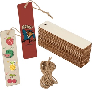 Marcapáginas <span class=keywords><strong>de</strong></span> madera en blanco sin terminar, etiquetas colgantes <span class=keywords><strong>de</strong></span> regalo <span class=keywords><strong>de</strong></span> madera con agujeros para libros, Navidad, boda, cumpleaños, tarjetas DIY - Product Image 1