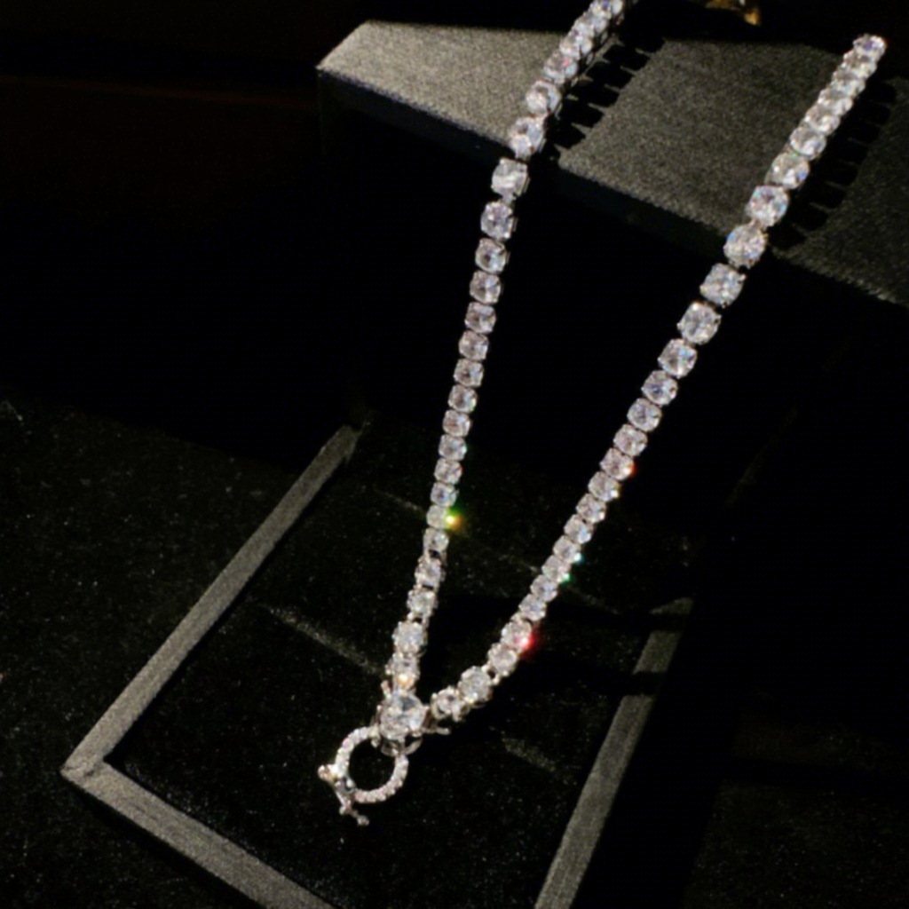 Catena in zircone scintillante color platino 3362nv-s