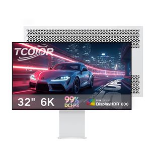 Monitor Aluminium 6k 32 Inci Monitor PC Layar Datar Panel IPS Layar LCD Mac Studio Display untuk Desain Editing Fotografi - Product Image 1