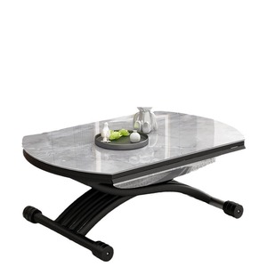 Cross-border multi-functional <b>folding</b> height-adjustable coffee <b>table</b> and dining <b>table</b> combined in one round light luxury - Product Image 5