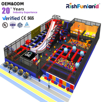 Équipement de terrain de jeu intérieur Rish Trampoline Park Outdoor Safe Durable Slides Swings Creative Designs Kids Commercial