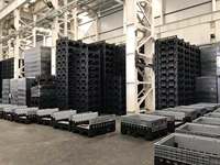 Boîte à palettes en plastique Euro 1200*1000*595 mm, conteneur à palettes pliable en HDPE, boîte à palettes solide empilable pour la logistique
