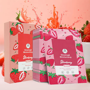 Masque de plantes pures à la fraise anglaise 10 pièces éclaircir rajeunir translucide hydrater terne rester debout tard peau mate - Product Image 1