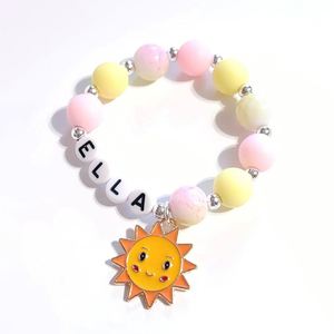 Nuevo estilo lindo cuentas dibujos animados sol colgante pulsera moda nombre DIY pulsera niña niños amistad pulsera joyería - Product Image 2