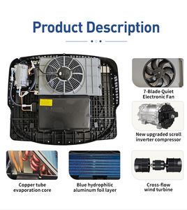 เครื่องปรับอากาศติดหลังคาแบบออลอินวัน 12V/24V 8000BTU คอมเพรสเซอร์แบบสโครล สำหรับรถบรรทุกขนาดเล็กขณะจอด - Product Image 3