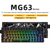Clavier de jeu mécanique magnétique IROK MG63 63% RT0.001 mm 8K 0.07 ms de latence, clavier de jeu filaire RGB en aluminium creux