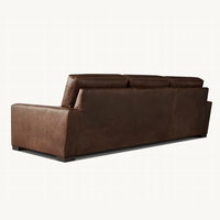 MAXWELL Ensemble canapé Chesterfield avec logo personnalisé RH OEM Canapé d'angle en cuir Lit avec pouf pour appartement Salon Hôtel
