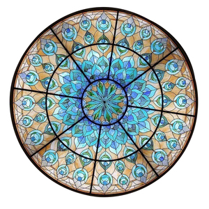 Venta al por mayor de hojas de vidrieras circulares y cuadradas Personalizadas Impresión <span class=keywords><strong>3D</strong></span> puertas de madera con patrón acanalado con vidrieras - Product Image 1