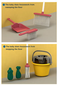 Jouets pour enfants <span class=keywords><strong>balai</strong></span> vadrouille maison outils de nettoyage ensemble enfants semblant jouer avec <span class=keywords><strong>chariot</strong></span> de nettoyage - Product Image 4