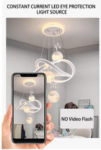 Moderno LED interno camera da letto bianco nero illuminazione semplice tavolo da pranzo lampadario nordico acrilico lampade a sospensione - Product Image 5