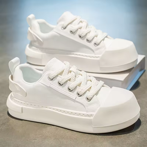 Fashion Leisure Walking Pu Leather Shoes Thick Soled Skateboard Shoes Simple Sports Trendy Lightweight Men's Casual Shoes - Product Image 4