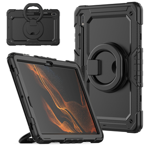Custodia per Tablet <span class=keywords><strong>Samsung</strong></span> <span class=keywords><strong>Galaxy</strong></span> <span class=keywords><strong>Tab</strong></span> S7 FE/<span class=keywords><strong>S8</strong></span> Plus/S7 Plus Antiurto Ibrida Robusta con Impugnatura Girevole e Supporto, Pellicola Protettiva per Schermo, Adatta anche per Bambini - Product Image 1