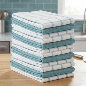 Serviettes de cuisine en coton uni, rectangulaires, séchage rapide, lavables en machine, tissées, douces, écologiques, 100% forte absorption d'eau, pour la maison - Product Image 1