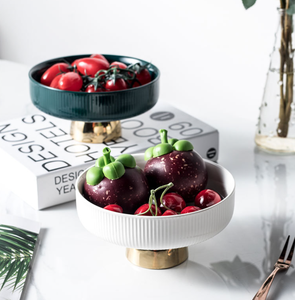 Phong cách Châu Âu hiện đại phòng khách Snack tấm ánh sáng sang trọng gốm trái cây khay Màu men <span class=keywords><strong>net</strong></span> màu đỏ cao giải khát tấm - Product Image 3