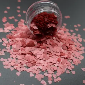 Wholesale 3mm Red Heart Shape Nail Glitter Flakes Valentine Glitter for nail polish, acrylic, tumbler, wedding decoration