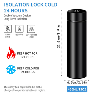 Termo Inteligente Personalizado con Logotipo, Botella de Agua Caliente Inteligente de Acero Inoxidable con Pantalla LED Digital de Temperatura y Filtro - Product Image 2