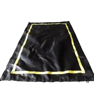 High quality black pp jumping park mat fabric trampoline mesh square trampoline mat