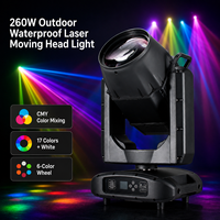 Projecteur laser mobile RGBW 260W étanche IP66 CMY 30 Gobos Double Prisme Art-Net DMX512 pour Spectacles Aquatiques Extérieurs, Festivals et Concerts