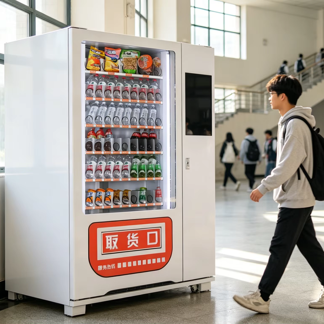 Smart QR Code Enabled Metal Vending Machine with Touch Screen SDK Commercial Snack & Drink Combo Vending Machine for Office Mall
