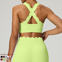 Sujetador deportivo acolchado elástico en cuatro direcciones LBW5045 al por mayor para mujer, con cuello cuadrado, de secado rápido, personalizado, para gimnasio, con soporte.