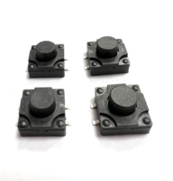 Interrupteur Tactile Électronique Étanche 12*12mm SMT/SMD 1NO, Bouton Poussoir Tactile 4 Broches (Laiton & Acier Inoxydable 12V 50mA)