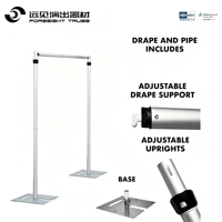 Soporte de exhibición de aluminio Pipe and Drape con certificación TUV, forma personalizable, vertical y transversal (2 pies-32 pies)