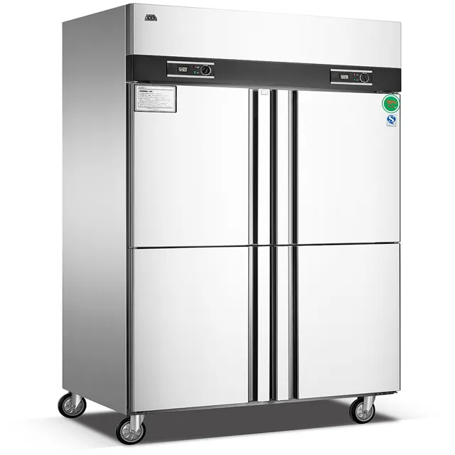 تستقيم درجة الحرارة المزدوجة الفولاذ المقاوم للصدأ المطبخ الثلاجة/أسفل الفريزر المجمد