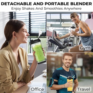 Xách tay máy xay sinh tố 6 lưỡi ABS nhà ở không gỉ trộn USB/Pin Lắc smoothies sữa ngoài trời khách sạn sử dụng push button sưởi ấm - Product Image 6