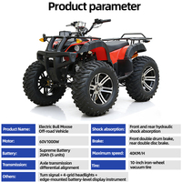 Véhicule tout-terrain électrique en acier, 4x4, Quad Buggy automatique, 72V électrique, 2 roues motrices, taille automobile