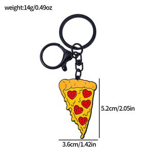 Nuevo Llavero de Moda con Colgante de Pareja de Pizza de Dibujos Animados, Joyería de Aleación de Zinc - Product Image 6