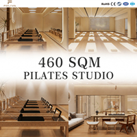 Machine de Pilates Reformer Commerciale Premium avec Cadre en Bois Réglable, Cordes et Sangles pour Entraînement en Studio et à Domicile