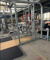 Rack de entrenamiento comercial de alta resistencia de 6 postes con plataforma de levantamiento y estación de dominadas multigrip, equipo de gimnasio