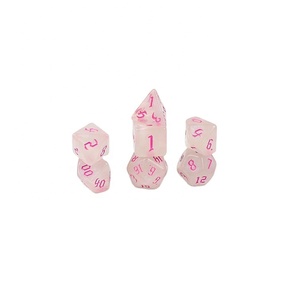 Jeu de dés multifaces Double couleur de haute qualité 1 jeu de sept pilules dés de jeu numériques dés acryliques pour l'usine de jeux de société - Product Image 1