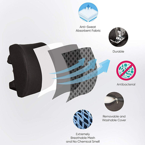 وسادة دعم أسفل الظهر قابلة للتخصيص من الفوم الذاكر، مريحة وقابلة للتنفس، مصنوعة من الشبك/المخمل، مناسبة لكراسي الألعاب/المكتب/السيارة - Product Image 3