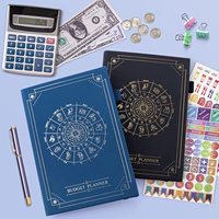 Feuilles d'autocollants pour planificateur, planificateur budgétaire, organisateur financier mensuel, carnet de notes en cuir relié A5