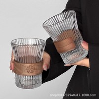 Gobelet à café réutilisable de style japonais à accrocher à l'oreille, Americano glacé, Latte, haute valeur, sensation haut de gamme, verre exquis pour femme