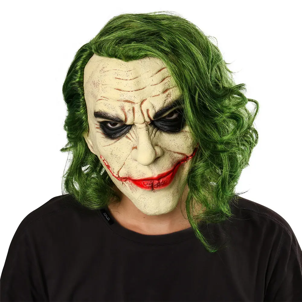 Decorazione di Halloween burlone spaventoso con maschera per capelli verdi maschere per feste di Halloween forniture per Halloween