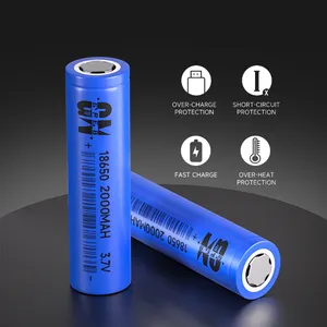 Gaonengmax 3,7 V 18650 batería recargable de iones de litio 2000mAh batería cilíndrica de baterías de iones de litio 3,7 V