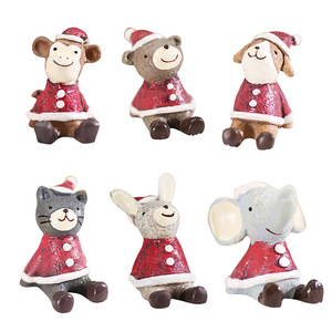 Christmas Resin Figurines Miniature Dolls Indoor Decorations Matte Finish Craft Ornaments - Product Image 2