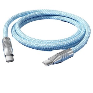 Cable de datos dual tipo C de 1 m de carga rápida para teléfonos móviles, tabletas, iPads, ordenadores, color azul - Product Image 1