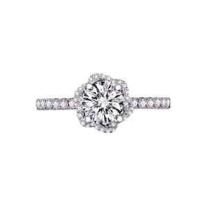 Nuevo Anillo de Diamantes de Compromiso y Boda de Oro de 18k de Lujo con Corte Brillante Redondo Natural, Gran Venta - Product Image 5