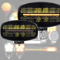 Phare de travail LED Euro 72W pour camionnette, pare-chocs tout-terrain, feux de brouillard et de conduite, avec signal DRL