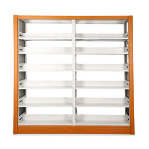 Fournisseur d'usine : <span class=keywords><strong>Bibliothèque</strong></span> métallique et en bois à double face avec rangement pour mobilier de <span class=keywords><strong>bibliothèque</strong></span> scolaire - Product Image 2