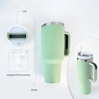 Tasse à café de voyage isolée sous vide à double paroi personnalisée Tasse d'aventure en acier inoxydable 40oz gobelet avec poignée