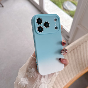 Custodia per telefono antiurto in TPU con paraurti, <span class=keywords><strong>cover</strong></span> morbida in <span class=keywords><strong>silicone</strong></span> bicolore con gradiente per <span class=keywords><strong>iPhone</strong></span> 17 16 15 - Product Image 1