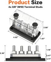 Barre omnibus 600 A, 3/8 po, robuste, pour distribution de courant élevé, 48 V, module 4x M10