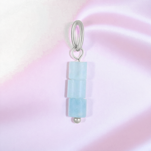 Colgante de Calcedonia azul de Plata de Ley 925, estilo religioso, tubo Heishi, abalorio de piedras preciosas naturales, fabricación de joyas, suministro al por mayor - Product Image 1