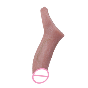 S8149 Best Selling Skin Tone Penis Extension Sleeve Platinum Silicone Male Enhancement Sleeve <b>Dropshipping</b> Available - Product Image 5